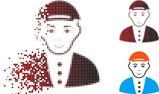 破碎的点半色调男孩图标图片下载