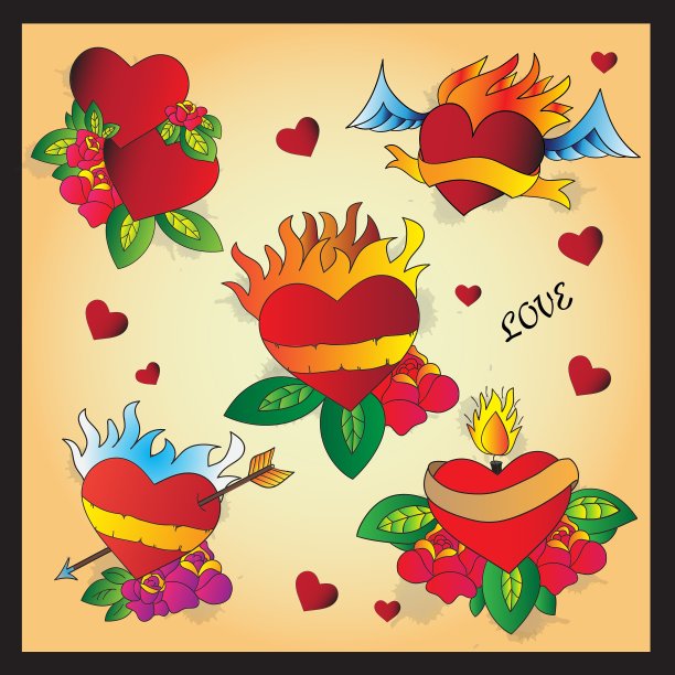 心纹身设计图片下载