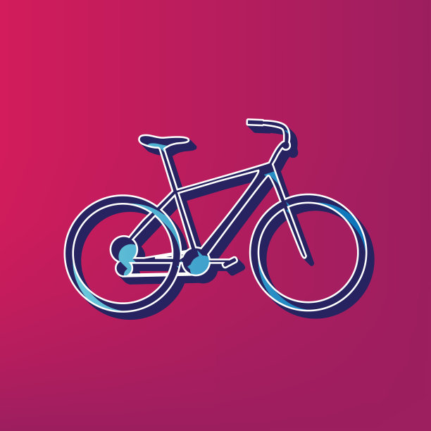 自行车自行车标志蓝色3d打印图标图片下载