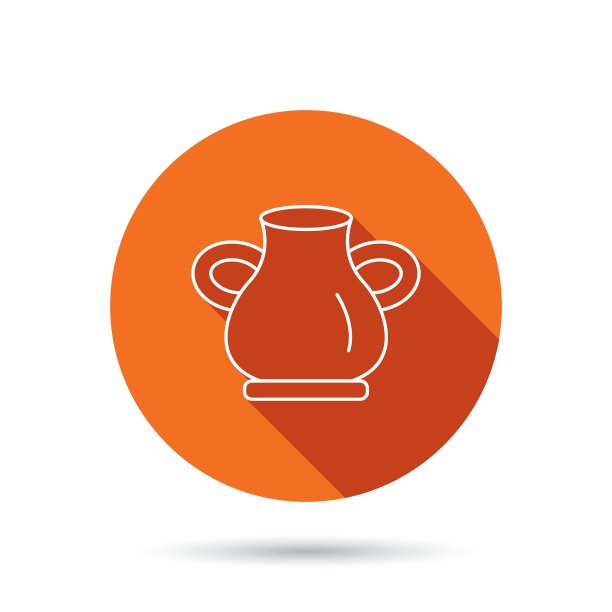 花瓶图标装饰复古双耳罐标志图片下载