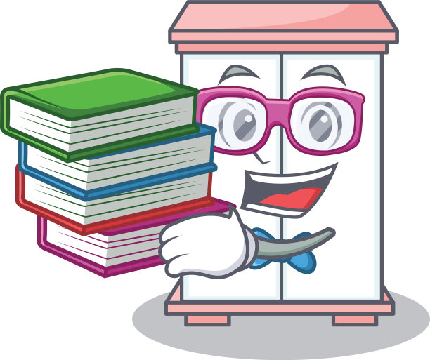 学生用书柜人物卡通风格图片下载