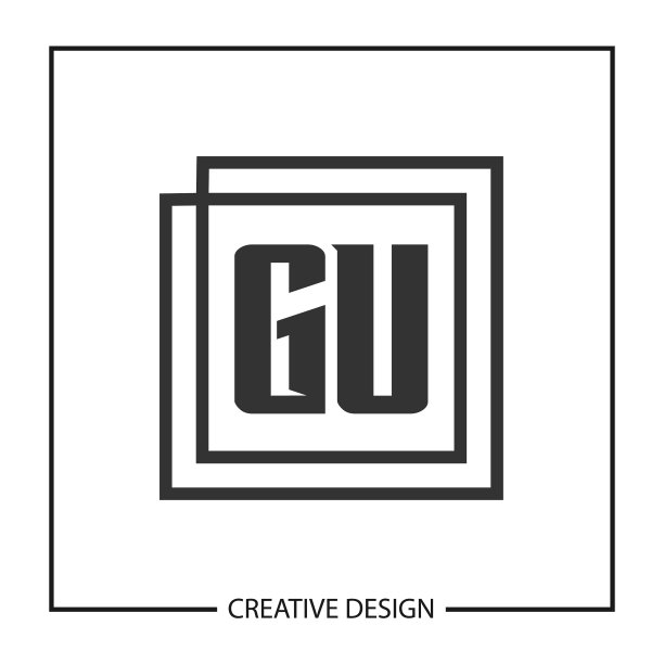 首字母GU标志模板设计图片下载