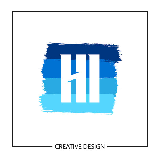 首字母hi标志模板设计图片下载