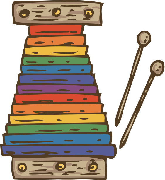 彩虹颜色木琴图片下载