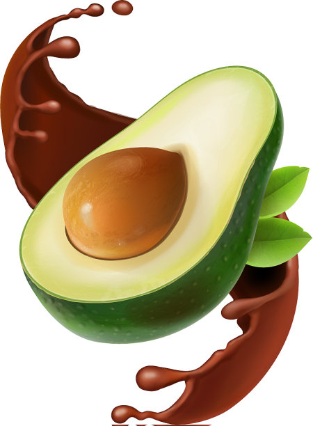 巧克力奶昔里的牛油果片图片下载