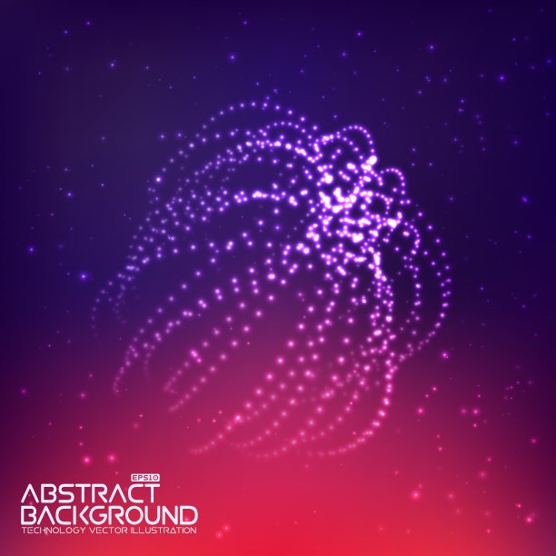 抽象波背景与连接点和图片下载