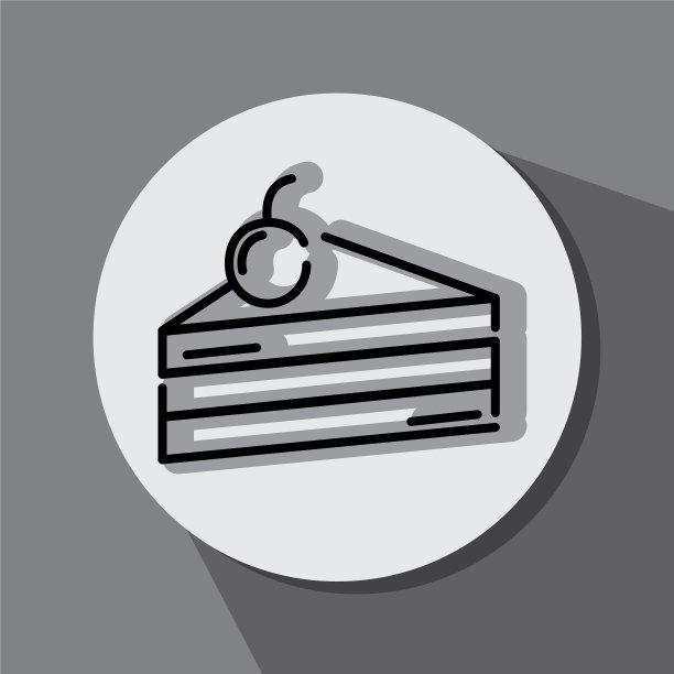 蛋糕与樱桃图标装饰标志图片下载