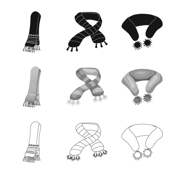 围巾和披肩设计标志套的图片下载