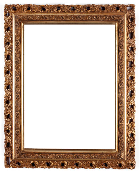 古色古香的金色质感框架。图片下载