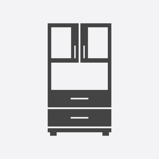 橱柜图标在白色背景现代平面图片下载