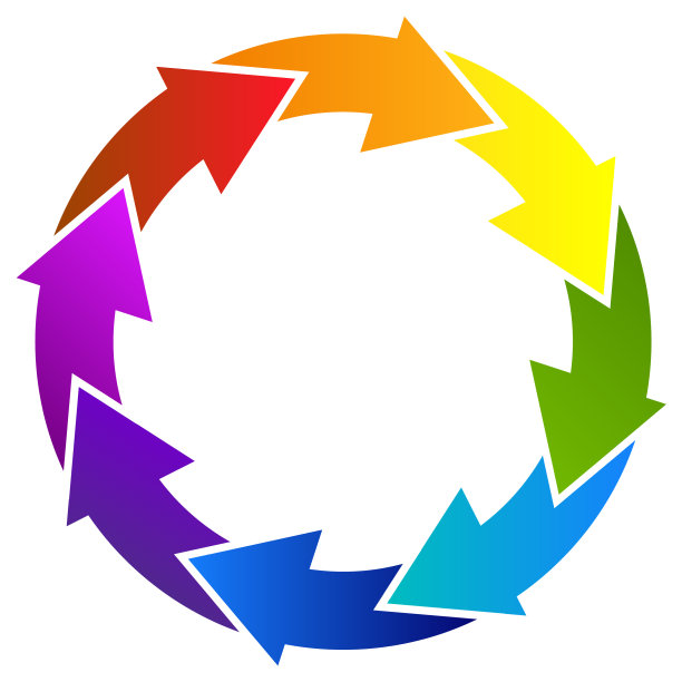 回收彩色箭头图标标志图片下载