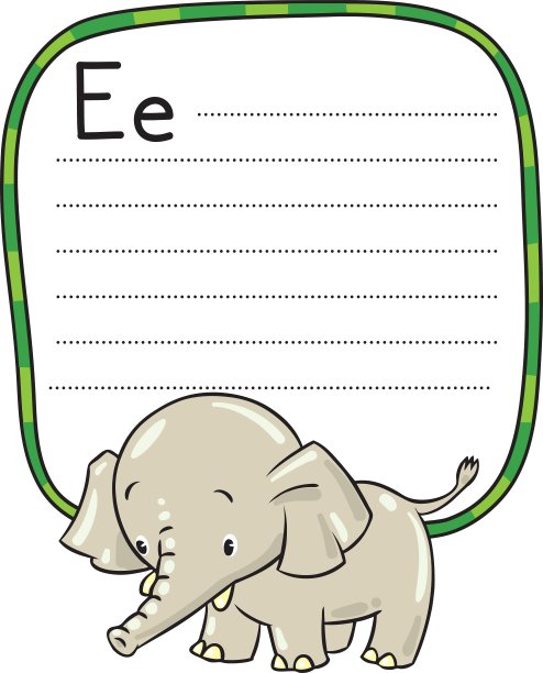 有趣的小象还是字母E图片下载