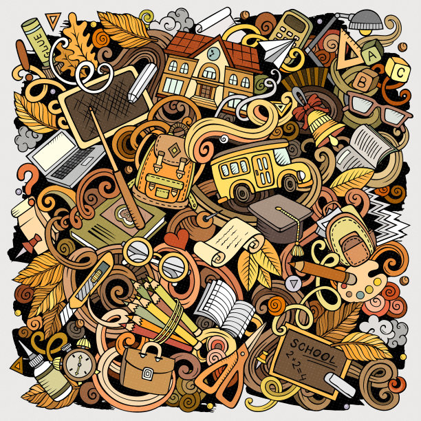 卡通涂鸦学校图片下载