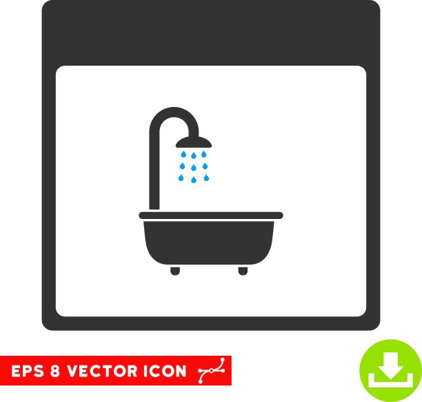 淋浴浴日历页Eps图标图片下载