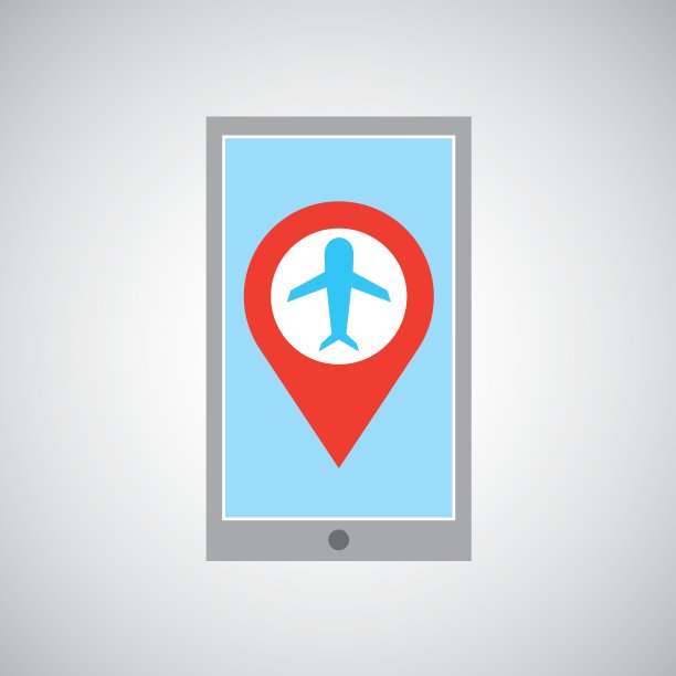 智能手机电子商务飞机pin地图图片下载