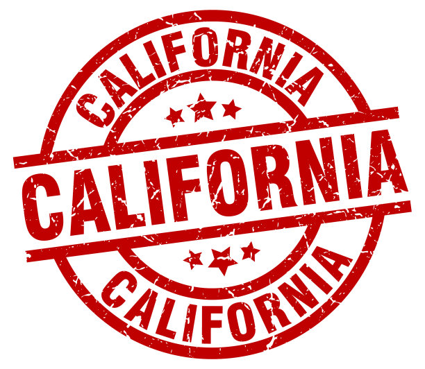 加州红色圆形垃圾邮票图片下载