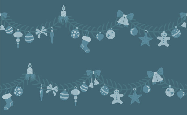 圣诞灯花环集颜色孤立图片下载