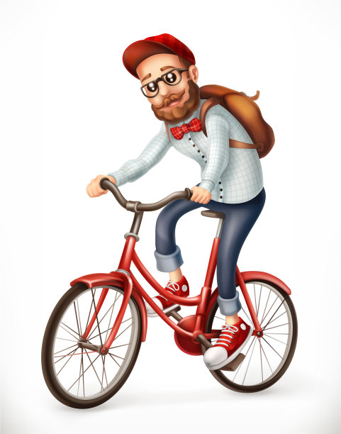 骑自行车的人在自行车3d图标图片下载