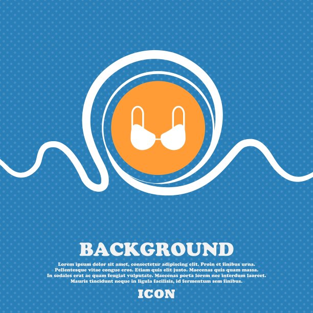 胸罩顶部图标标志蓝色和白色抽象图片下载