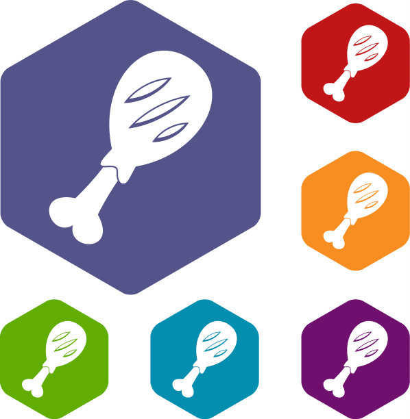 猪腿图标设置六边形图片下载