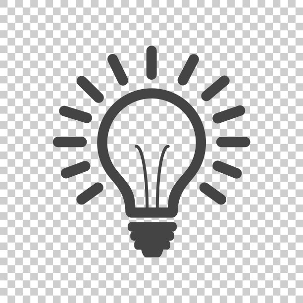 孤立灯泡线条图标图片下载