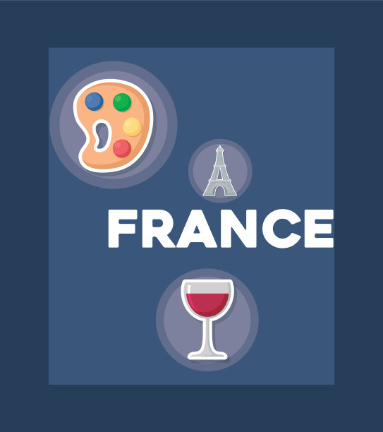 法国文化卡片附图标图片下载
