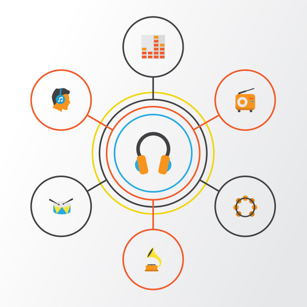 多媒体平面图标集的集合图片下载