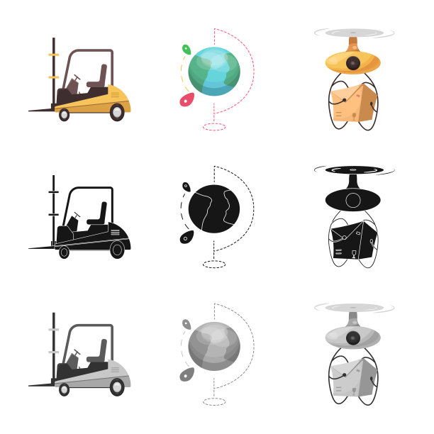 货物孤立物和货物符号集图片下载