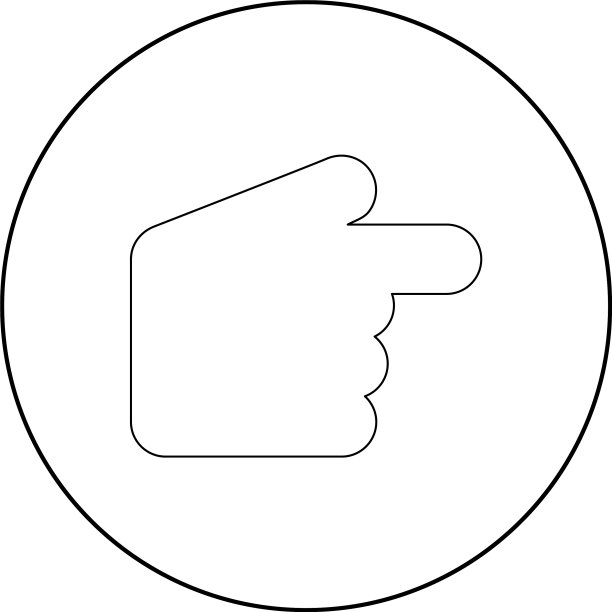 圆形黑色手指指针图标图片下载
