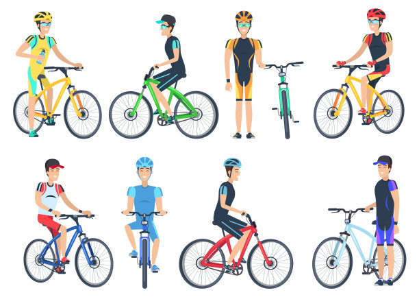 骑自行车的人站在自行车旁边骑自行车图片下载