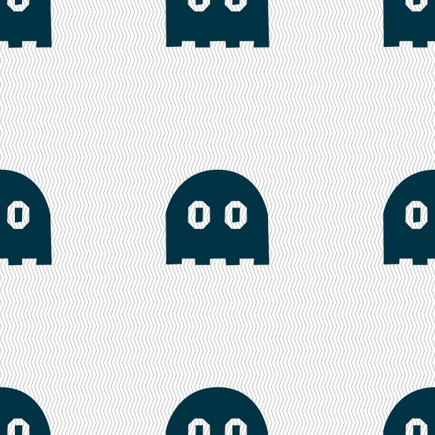 鬼图标符号无缝图案与几何图片下载