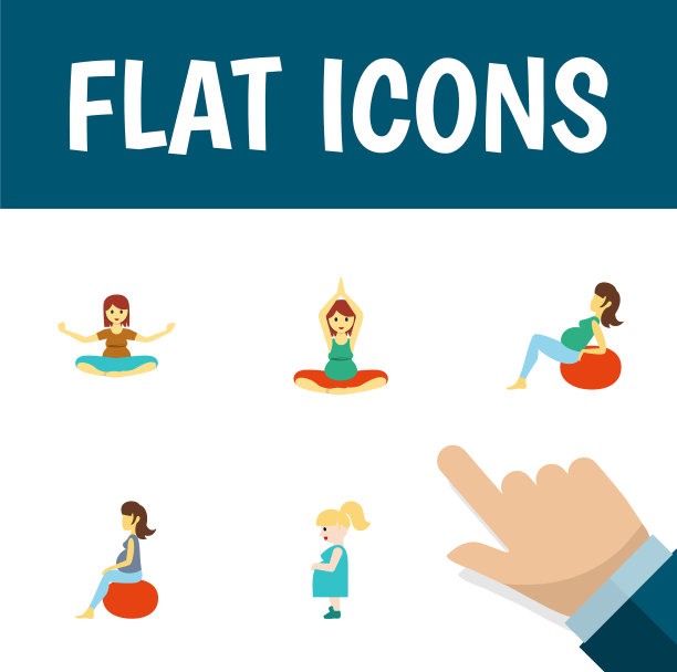 图标平孕妇套装瑜伽冥想母亲图片下载