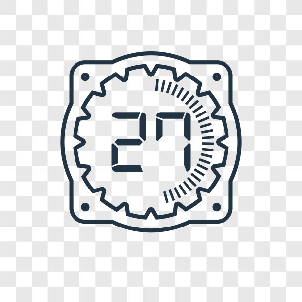 透明背景上的时间概念线性图标图片下载