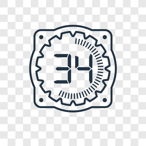 透明背景上的时间概念线性图标图片下载