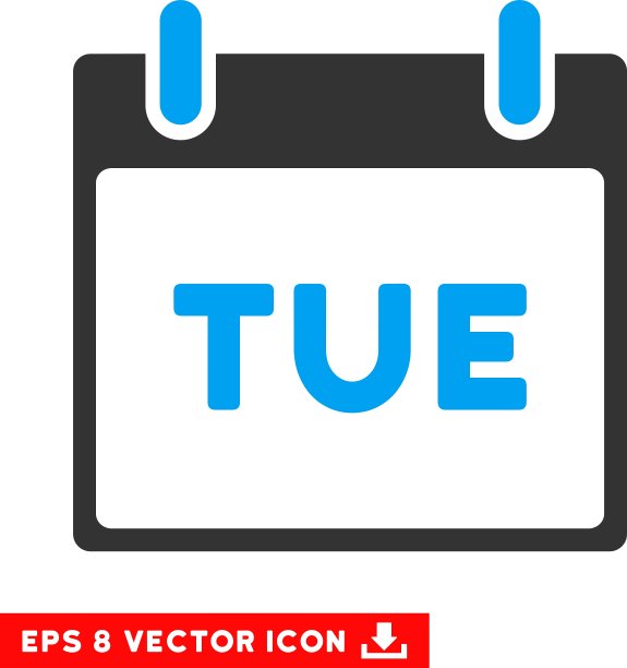 星期二日历页Eps图标图片下载