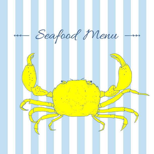 海鲜螃蟹手绘素描图片下载