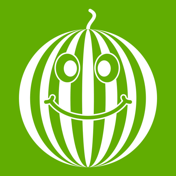 成熟微笑的西瓜图标绿色图片下载