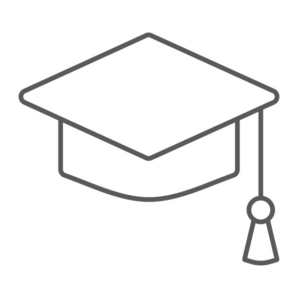 毕业帽细线图标学校教育图片下载
