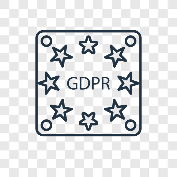 透明背景上的GDPR线性图标图片下载