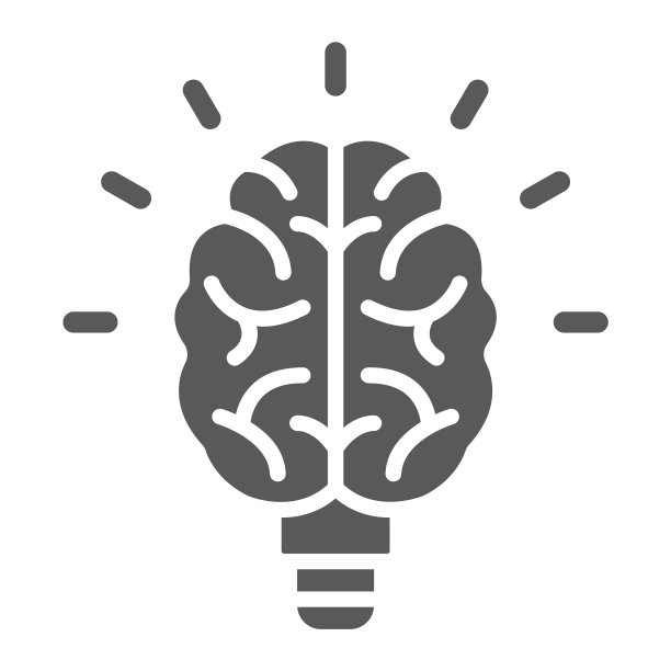 学校教育灯泡大脑图标图片下载
