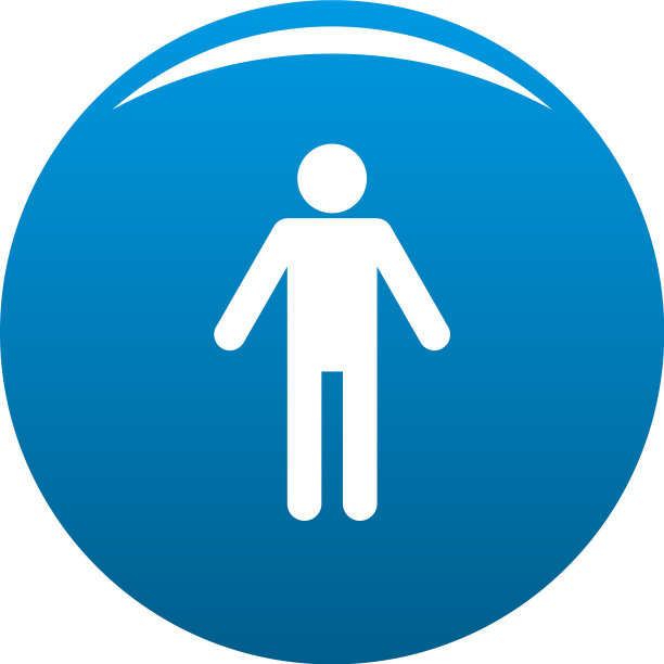 简笔人物，简笔人图标蓝色图片下载