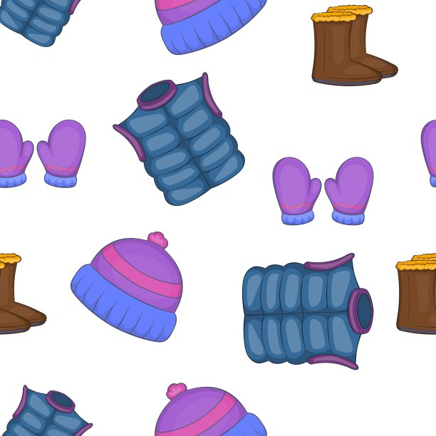 冬季服装图案卡通风格图片下载