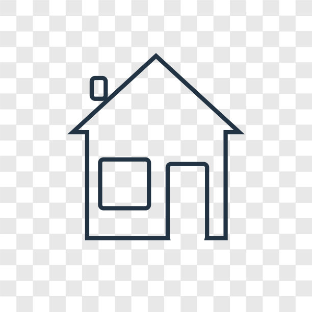 家居概念线性图标孤立上透明图片下载