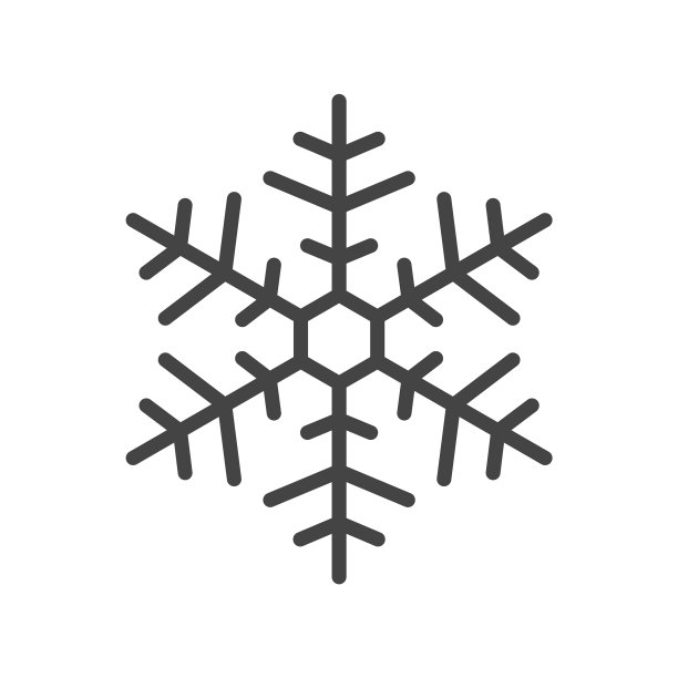 白色背景的扁平风格雪花图标图片下载