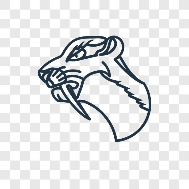 剑齿虎概念线性图标孤立图片下载