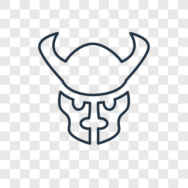 野牛概念线性图标隔离透明图片下载