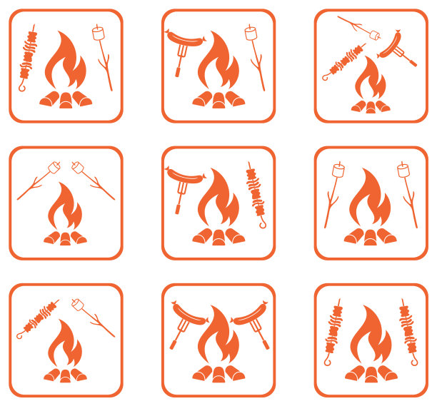篝火上的烹饪图标图片下载