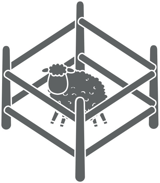 可爱的绵羊在围栏人物图标图片下载