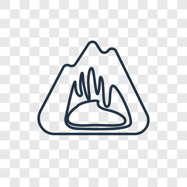 洞穴概念线性图标隔离透明图片下载
