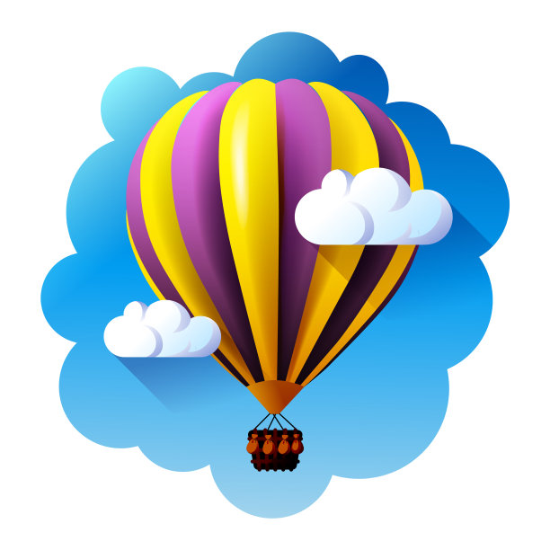 蓝天中的热气球图片下载
